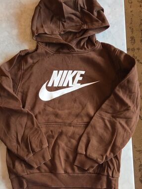 Nike Brown Hoodie with White Swoosh